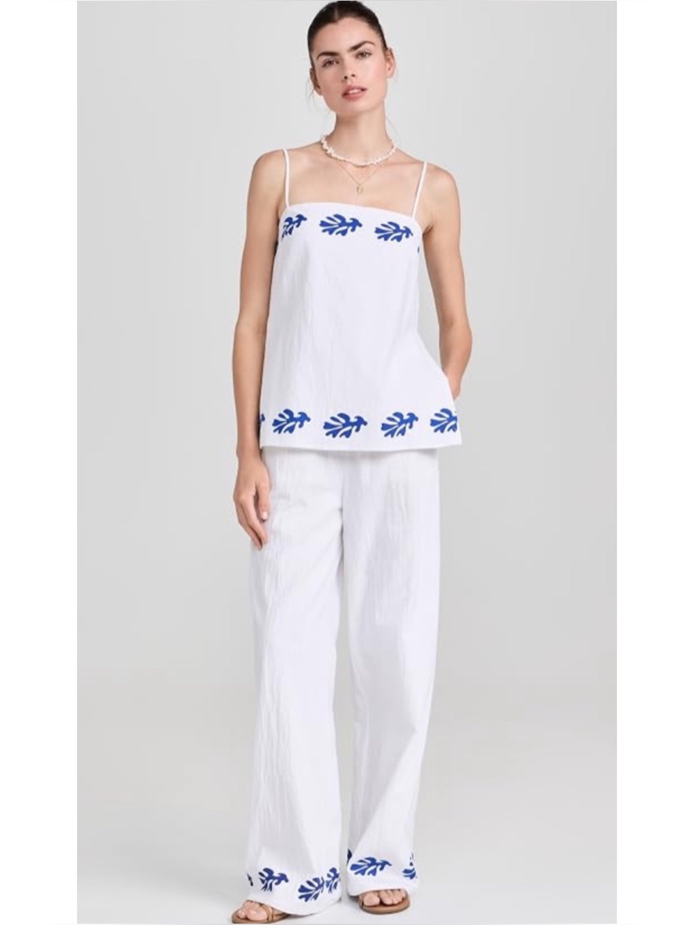 SEVEN WONDERS | Shopbop Amala Top and Pants Set in White/Blue, Size Medium